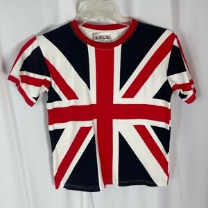 Union Jack T-Shirt - Red, White, and Blue/Black Sz Small